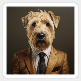 Soft Coated Wheaten Terrier Dog in Suit Sticker